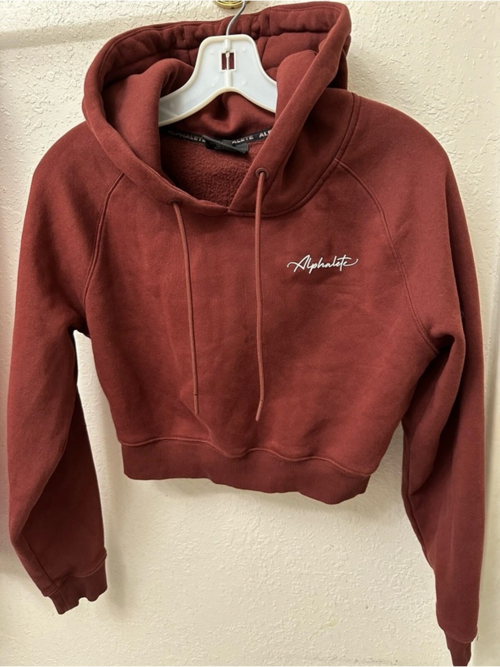 Alphalete Women's Cropped Hoodie - Burnt Red
